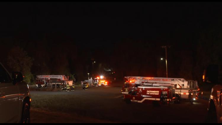 Hazmat situation as fire ignites Teal Bend Golf Course cart barn in Sacramento