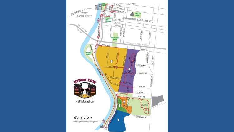 Thousands run Sacramento’s Urban Cow Half Marathon, traffic impacts expected Sunday
