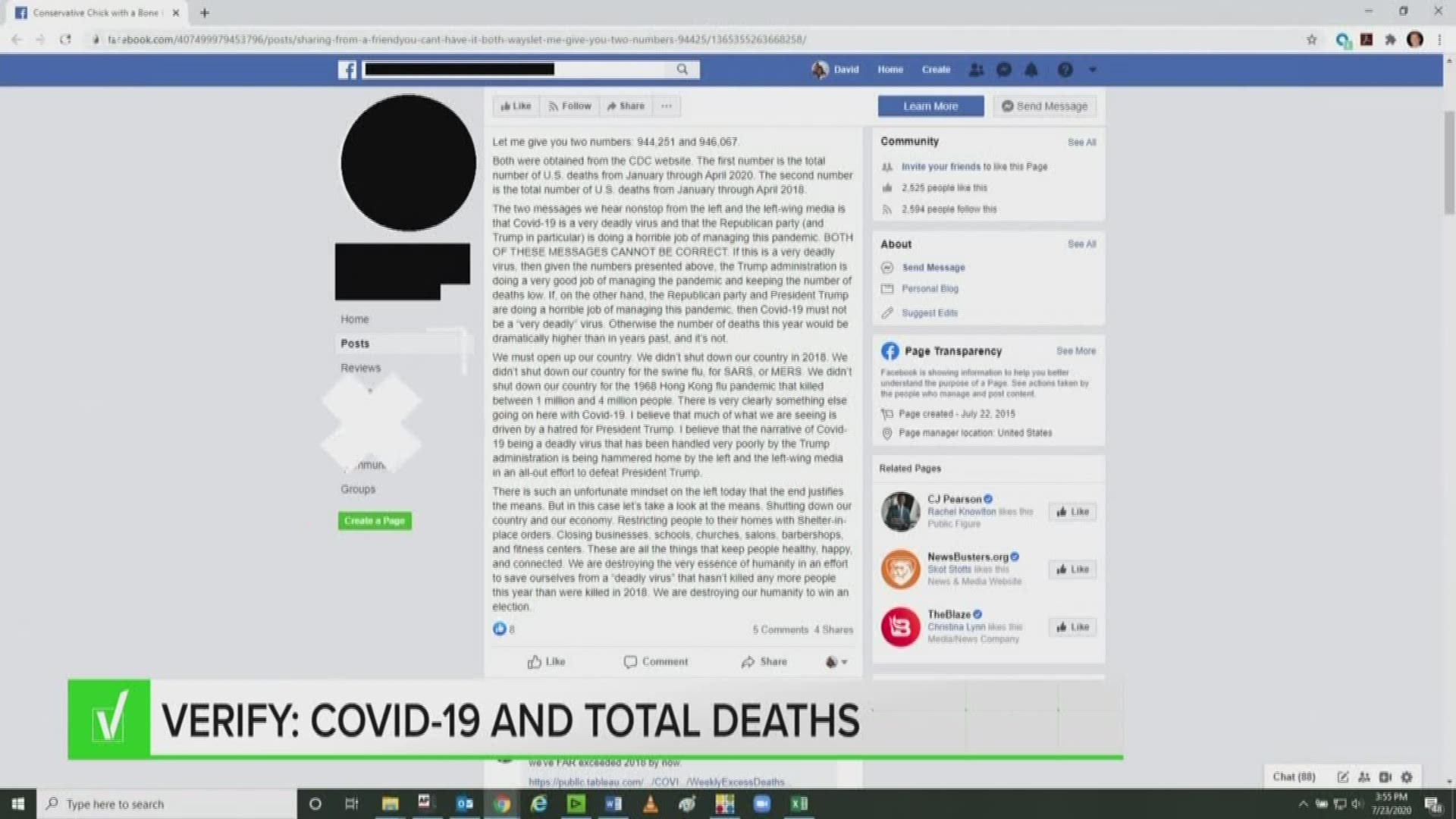 An oft-shared Facebook post claims that the number of total deaths in the country was similar in 2018 and 2020, casting doubt on the impact of the novel coronavirus.