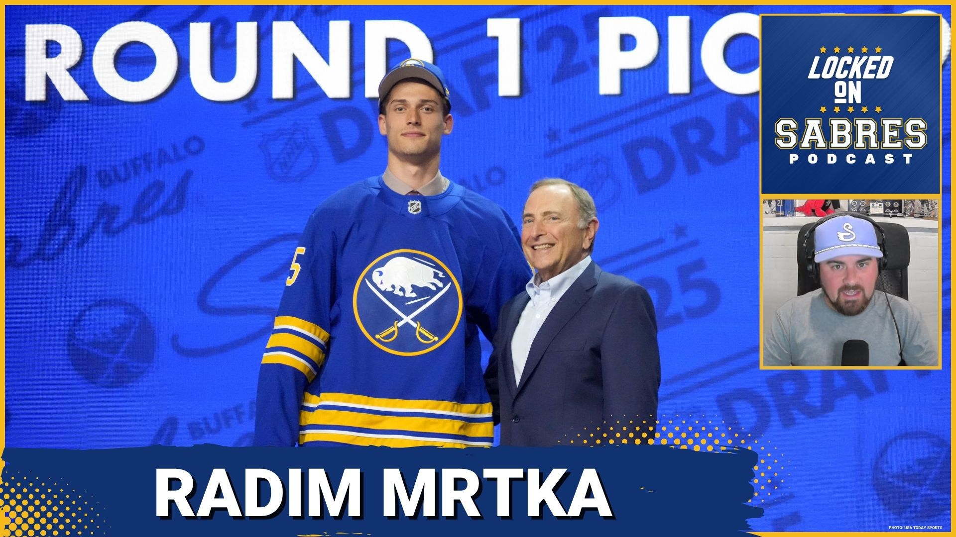The Sabres select 6'6" right shot defenseman Radim Mrtka with the ninth pick of the NHL Draft. A big defender that has good puck moving skills.