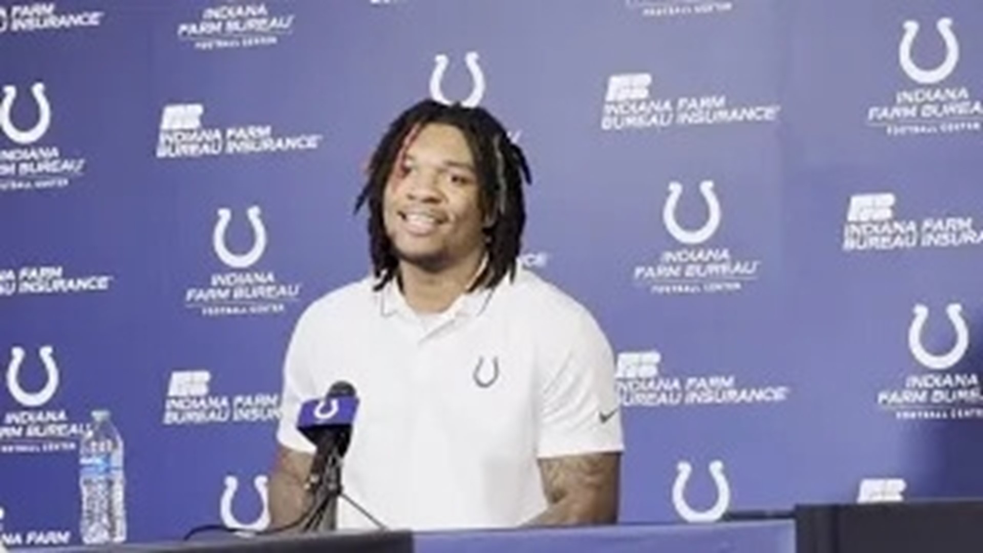 Indianapolis Colts quarterback Anthony Richardson spoke to media following the end of the season and gave an update on his rehab and when he'll start throwing.