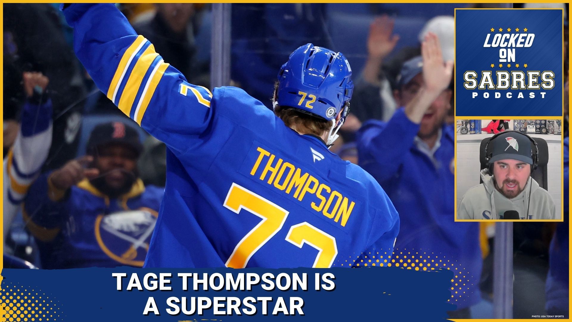 With a hat-trick against the Bruins, Tage Thompson now has a shot at his first 50-goal season of his career, thriving on a line with Zach Benson.