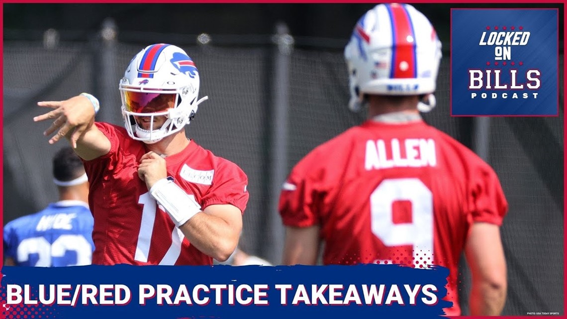 Buffalo Bills Blue and Red practice