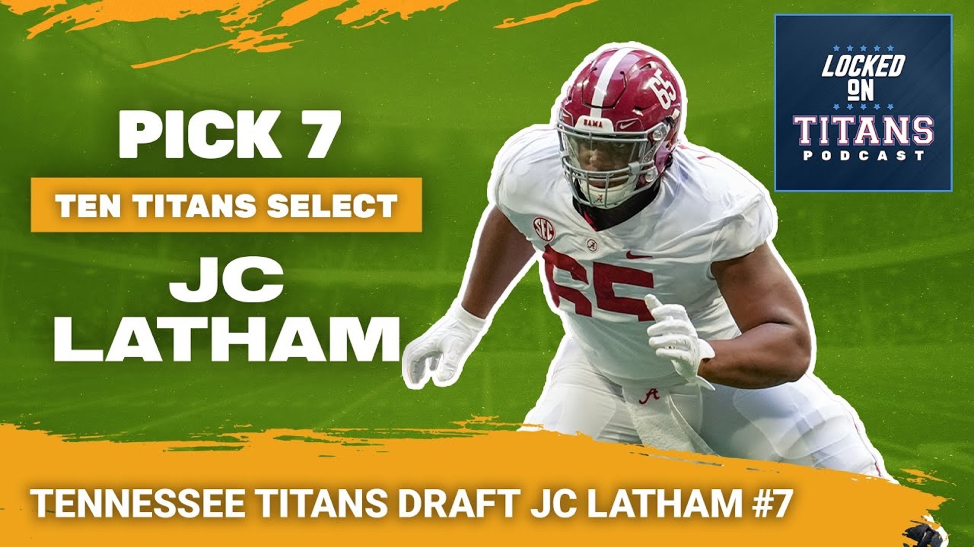 The Tennessee Titans have selected Alabama Crimson Tide offensive tackle JC Latham with the seventh overall pick in the 2024 NFL Draft.