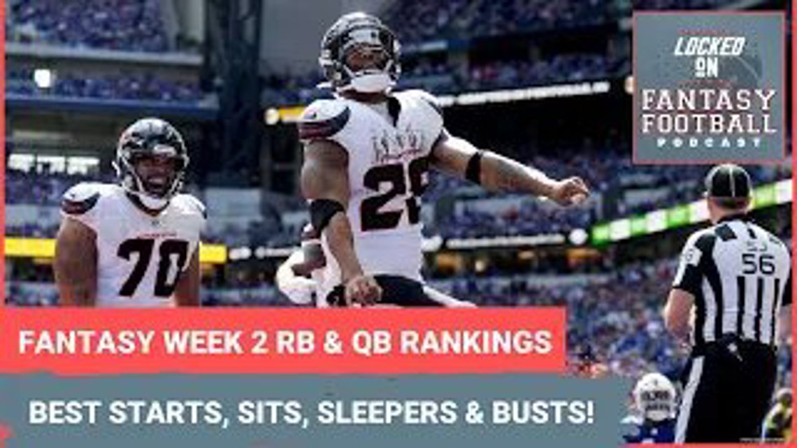 Fantasy football Week 2 RB and QB rankings BEST starts and sits