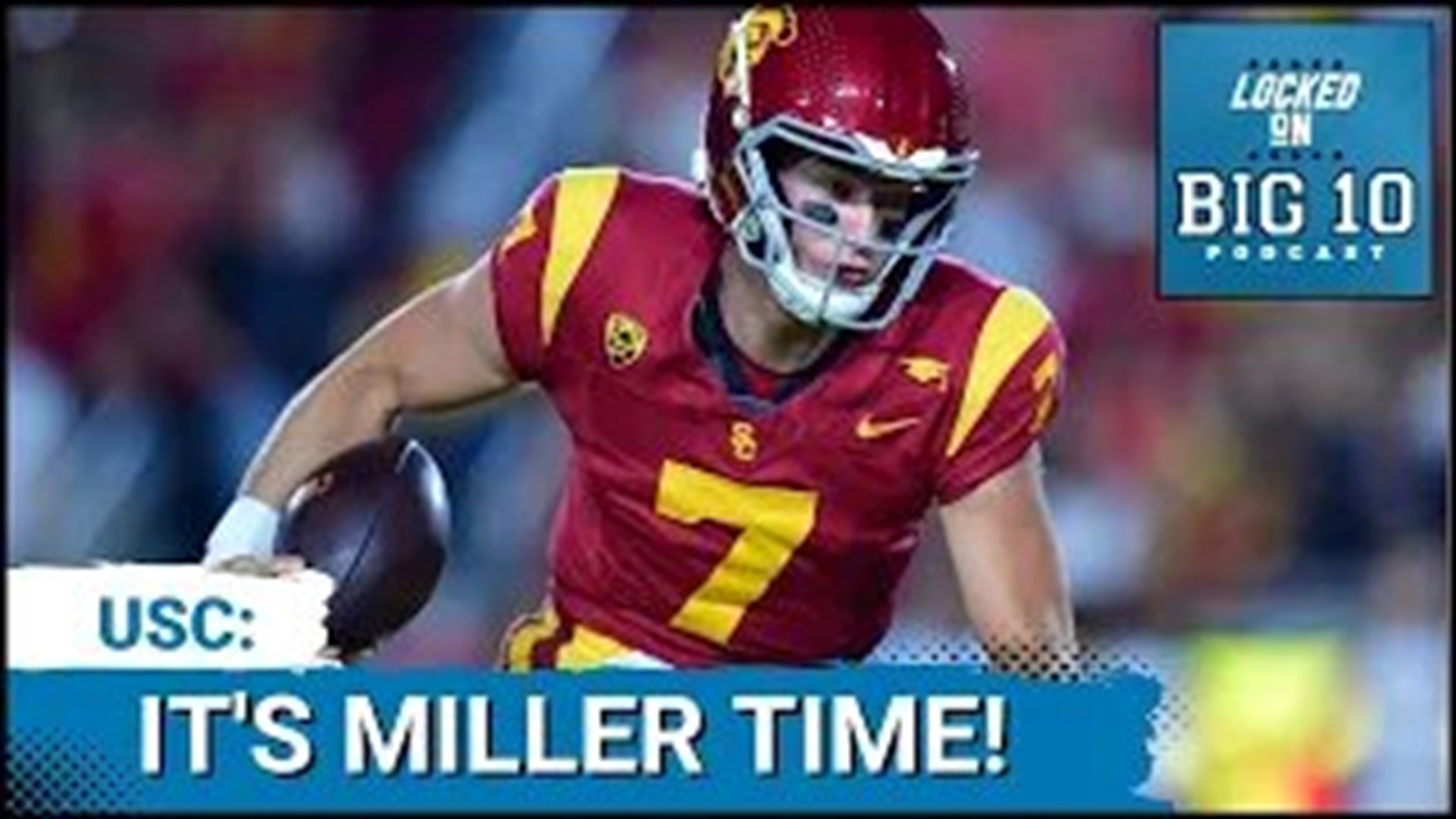USC Trojan football coach Lincoln Riley says Trojans quarterback Miller Moss has been 'Lights Out' this spring.