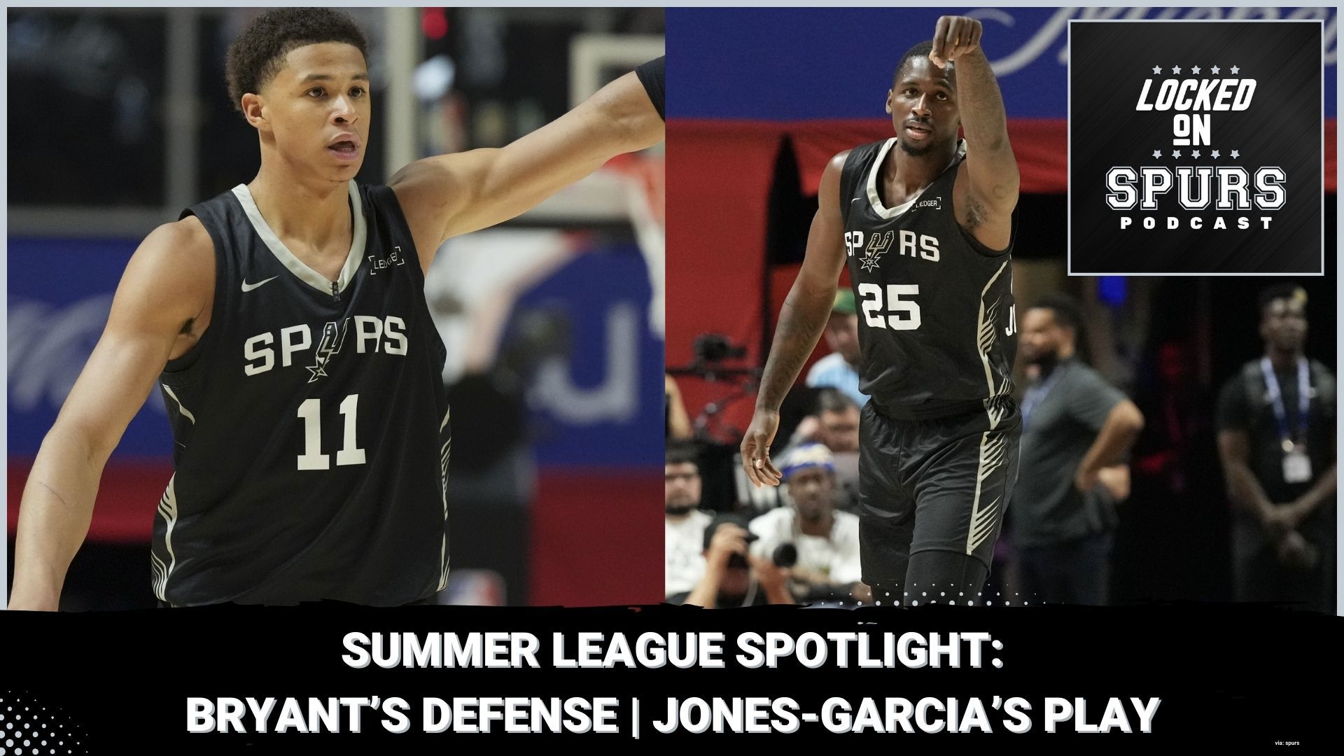 Spurs' Summer League: Carter Bryant's defensive dominance and Jones Garcia's offensive explosion.