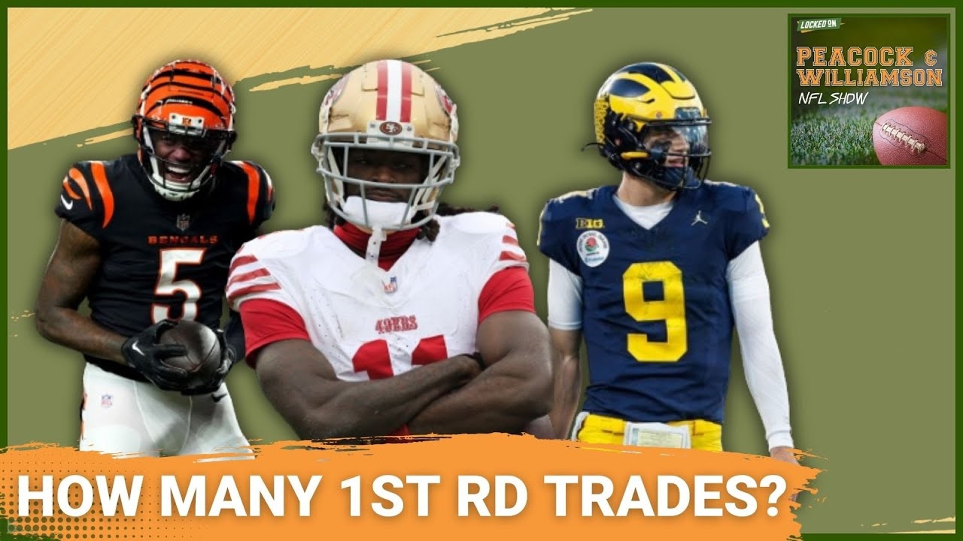 NFL Draft-Eve live chat with question on over/under 4.5 trades in the first round, Brandon Aiyuk, Tee Higgins and Trey Hendrickson trades and more.