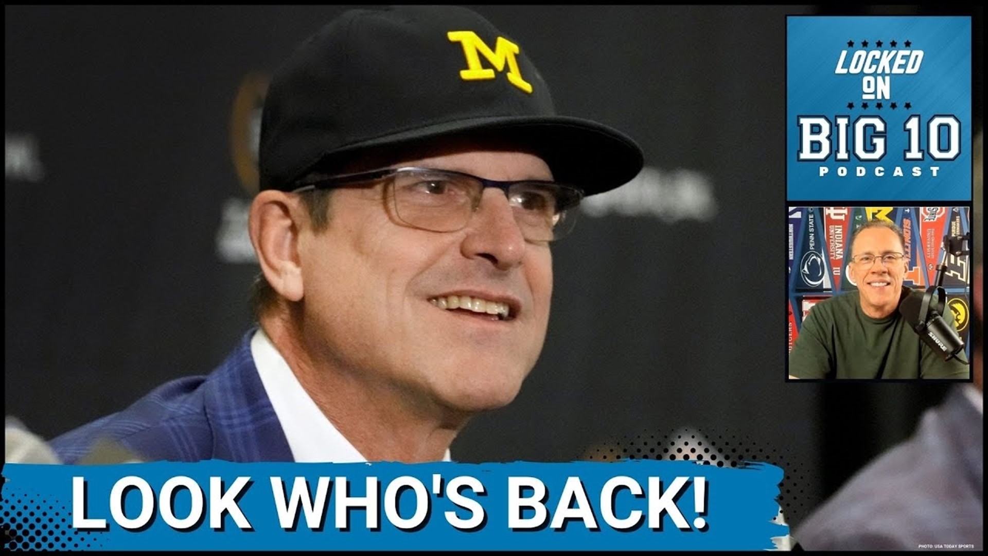 Michigan Wolverines football coach Jim Harbaugh is back with the team following his self-imposed three-game suspension for alleged recruiting violations