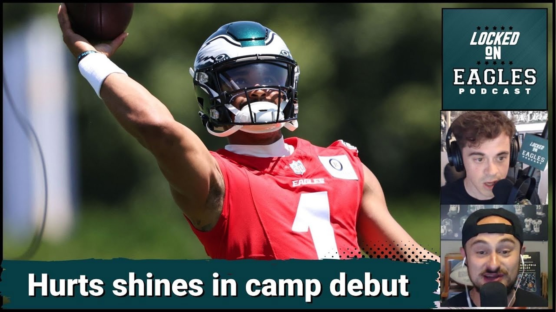 Philadelphia Eagles franchise quarterback Jalen Hurts shined during the first live training camp practice both on and off the field!