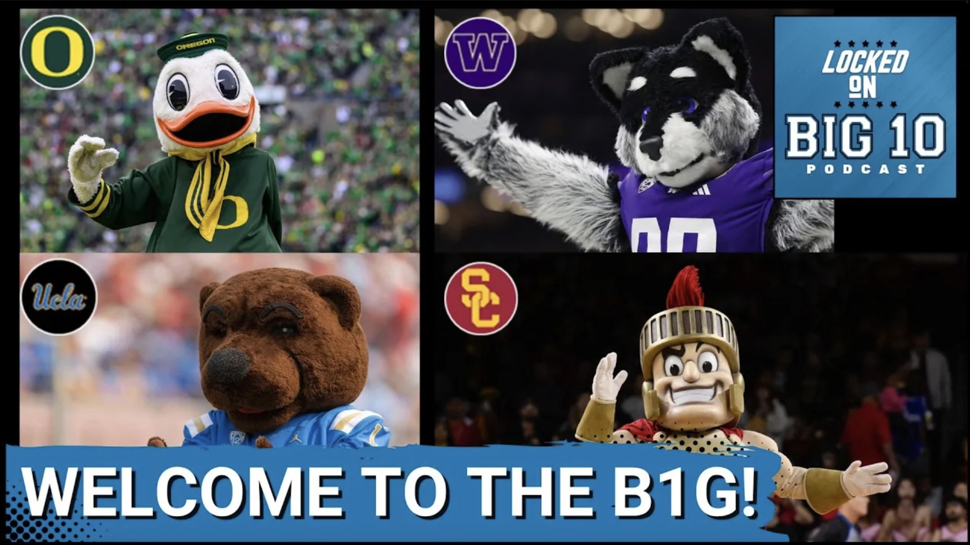 The Oregon Ducks, Washington Huskies, USC Trojans and UCLA Bruins are now members of the Big Ten as of today!  College football will never be the same.