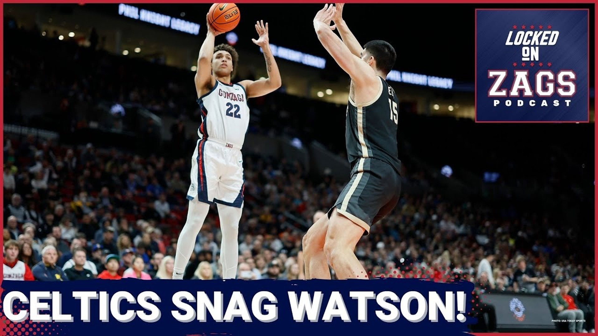 Gonzaga Bulldogs forward Anton Watson was selected 54th overall by the Boston Celtics in the 2024 NBA draft.