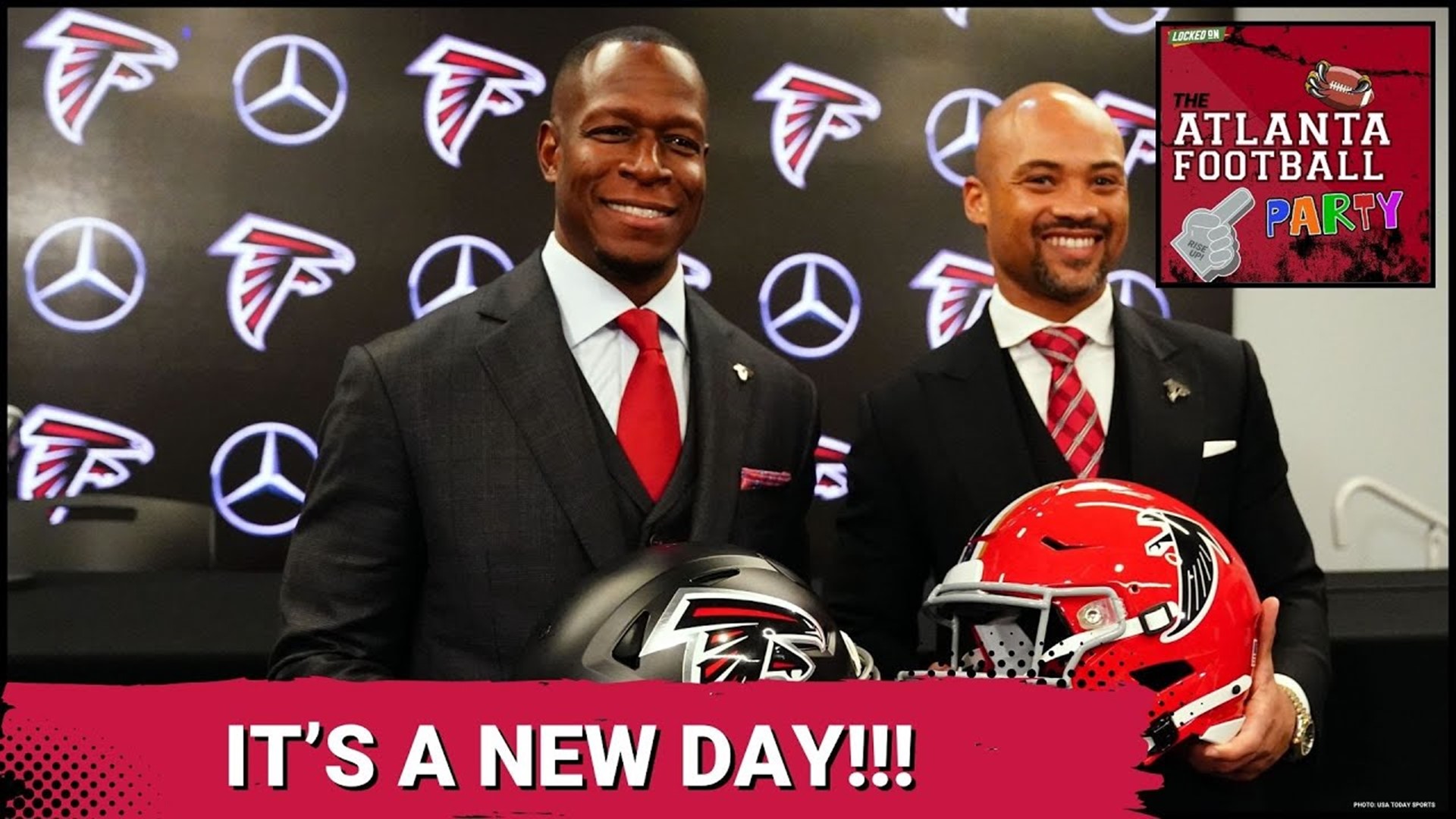 Raheem Morris had his introductory press conference at Mercedes Benz stadium for the Atlanta Falcons.