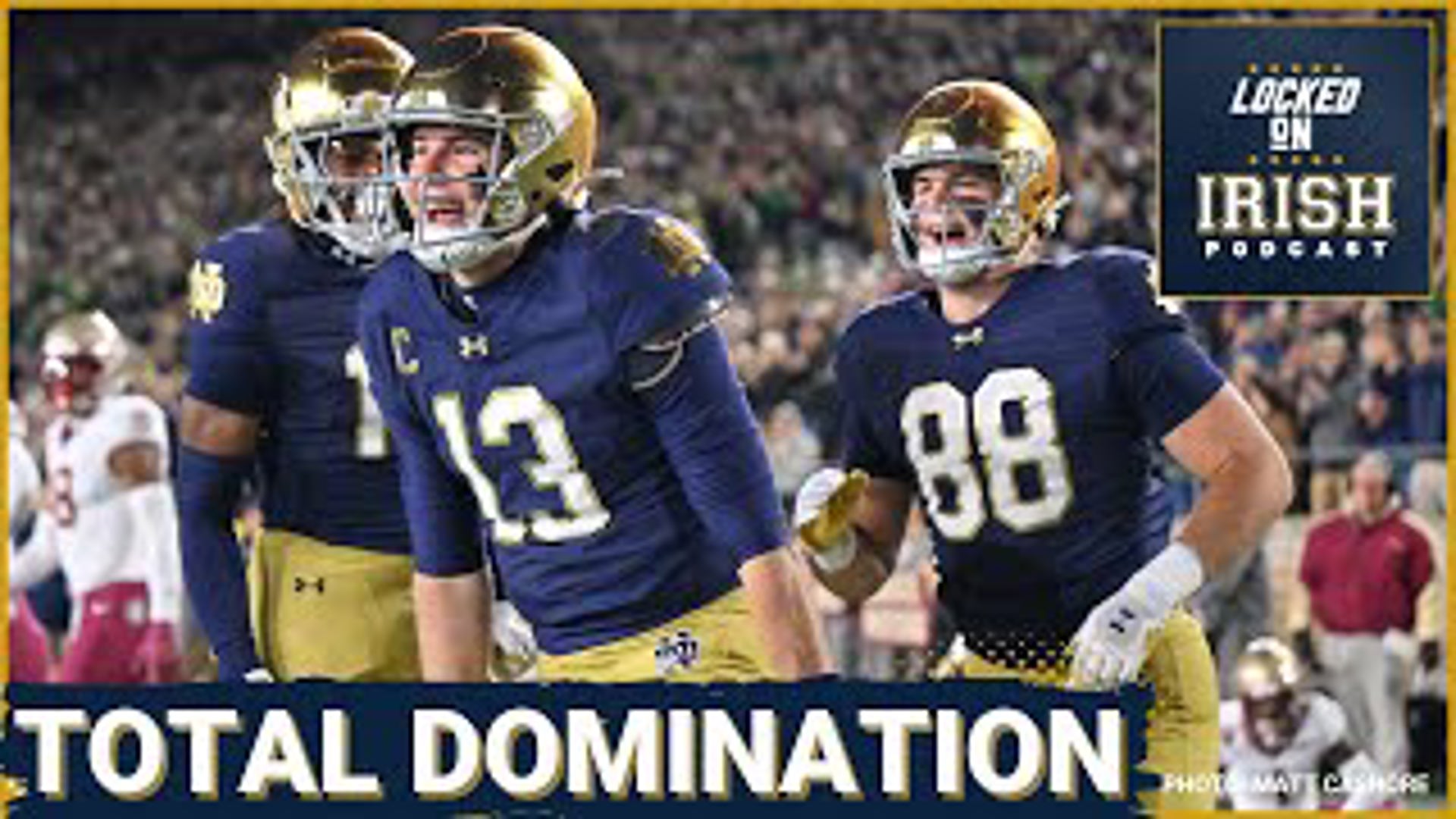 The Notre Dame Fighting Irish stayed hot and dominated the Florida State Seminoles on Saturday, winning by a final score of 52-3 to move to 8-1 on the season.