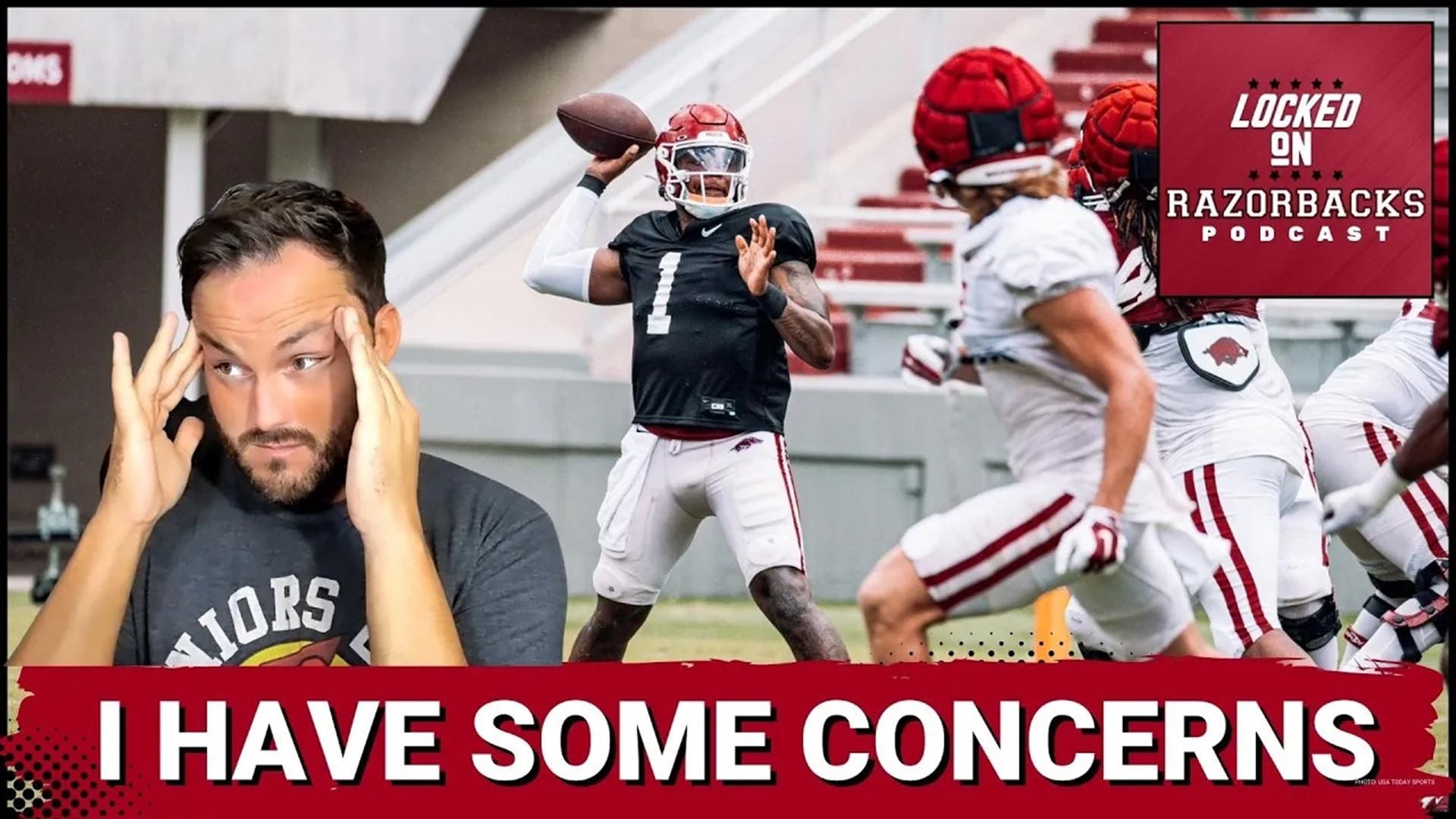 Arkansas held their first full padded scrimmage over the weekend and Razorback Head Coach Sam Pittman said there were some concerns about his offensive line.