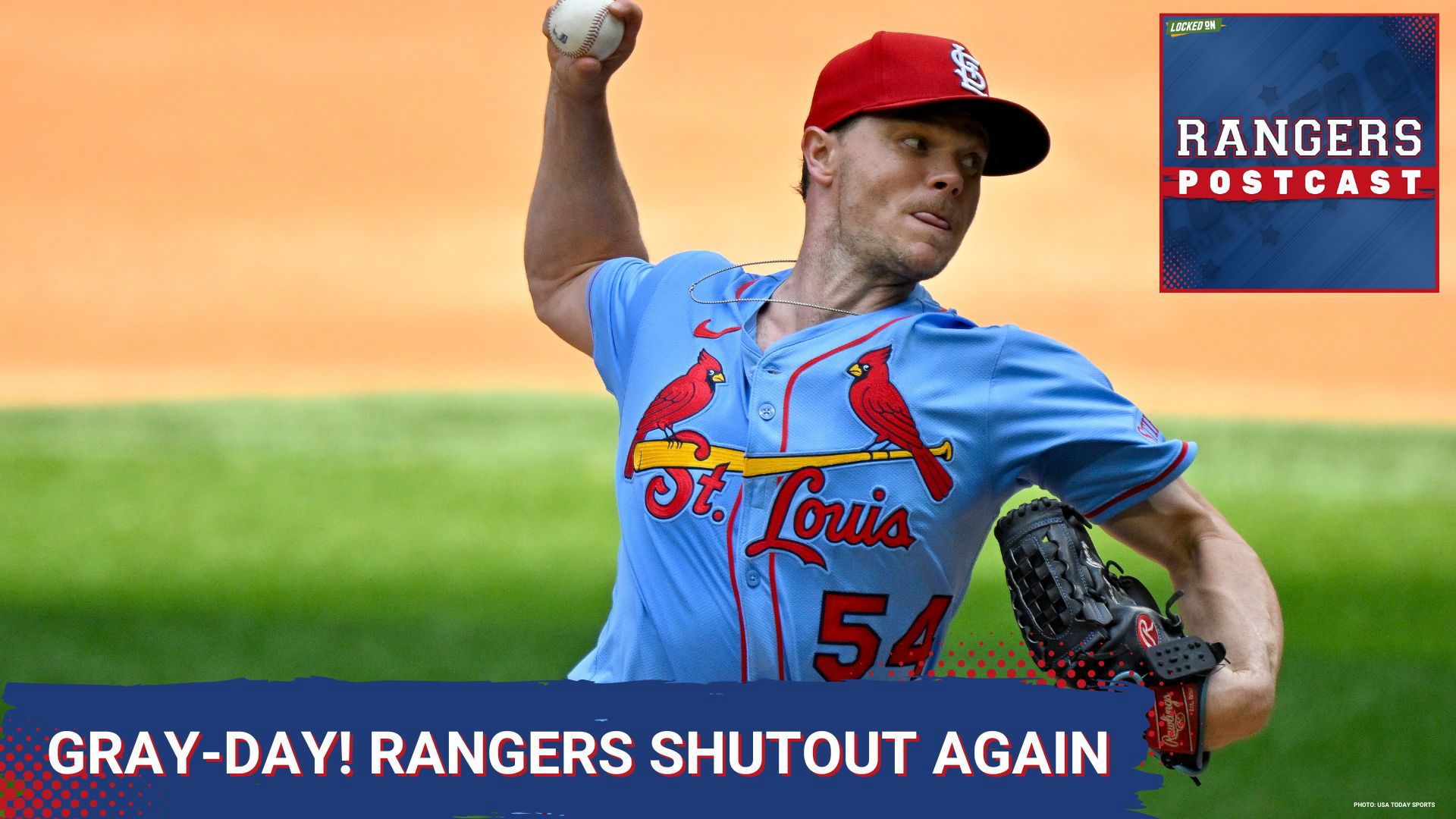 The Rangers mustered only 4 hits, getting shutout at home by Sonny Gray and the St. Louis Cardinals 2-0.