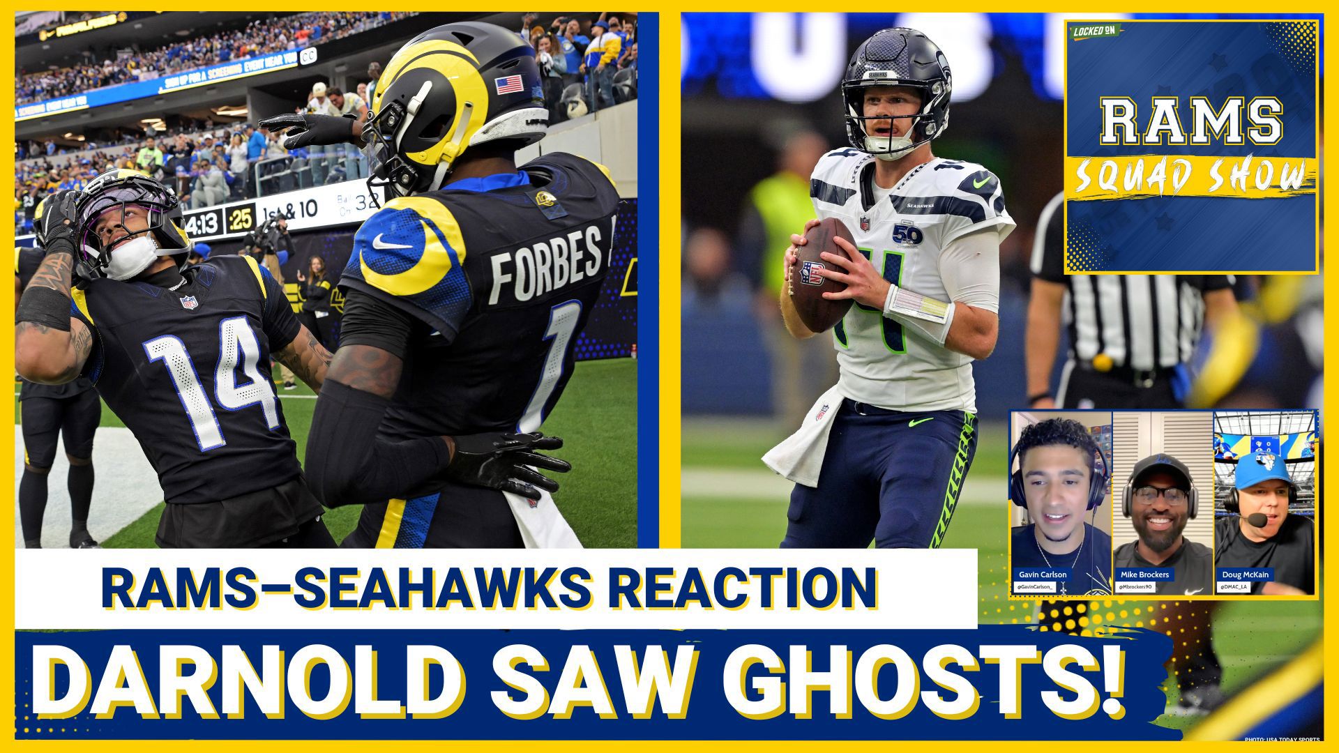 Sam James Rams RAMS SQUAD SHOW: Sam Darnold's 4 INTs help Rams STAY ATOP NFC West with ...