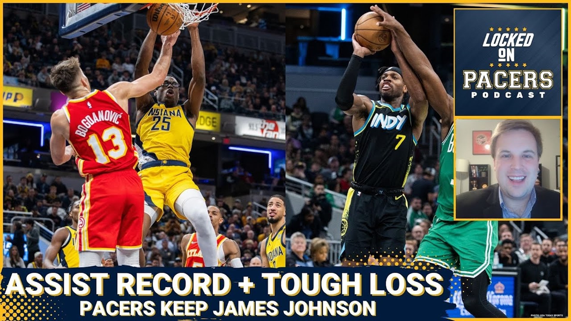 How Indiana Pacers set franchise assist record vs Hawks before loss to Celtics. James Johnson stays