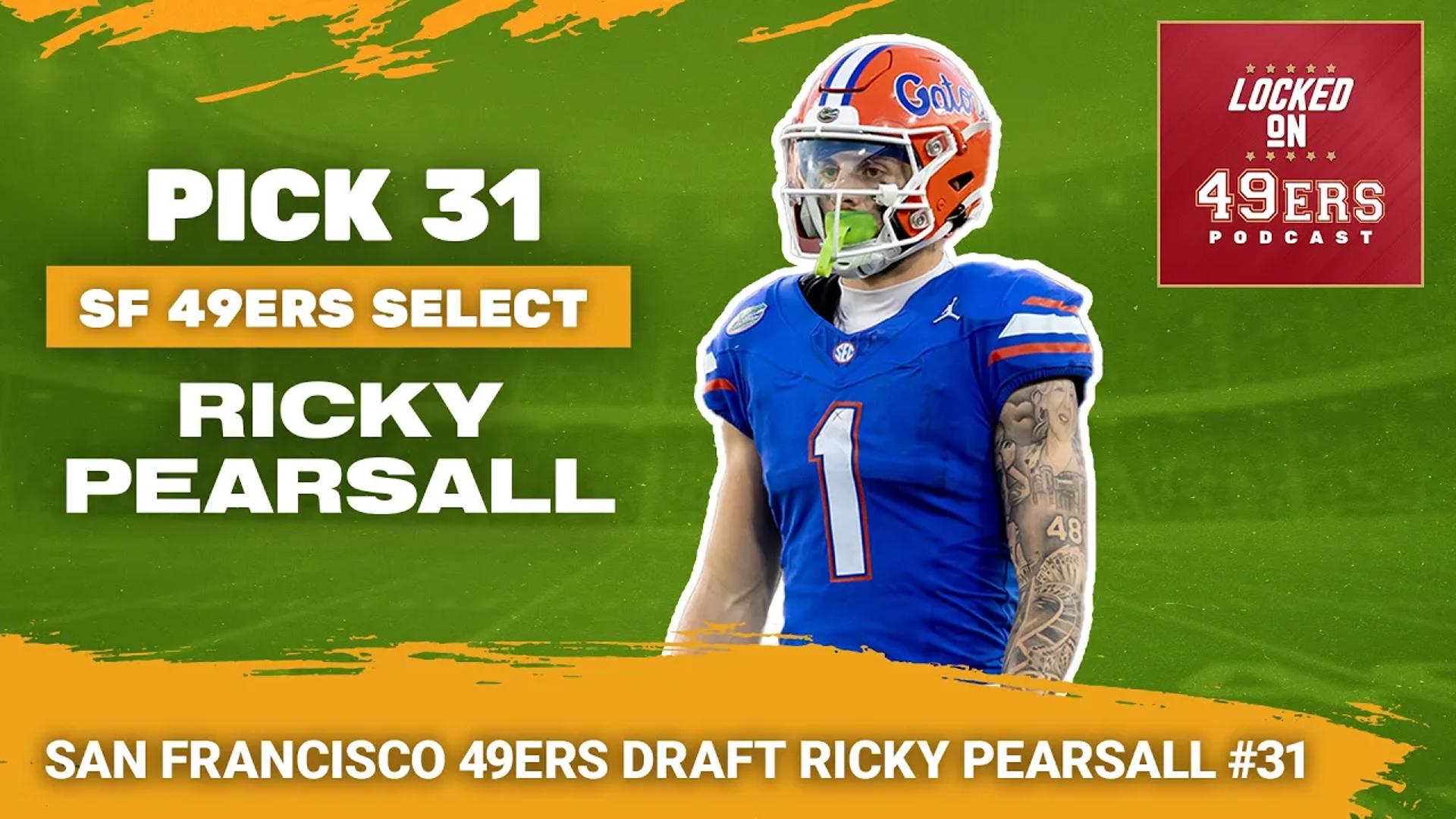 The San Francisco 49ers have selected Florida Gators wide receiver Ricky Pearsall with the thirty-first overall pick in the 2024 NFL Draft.
