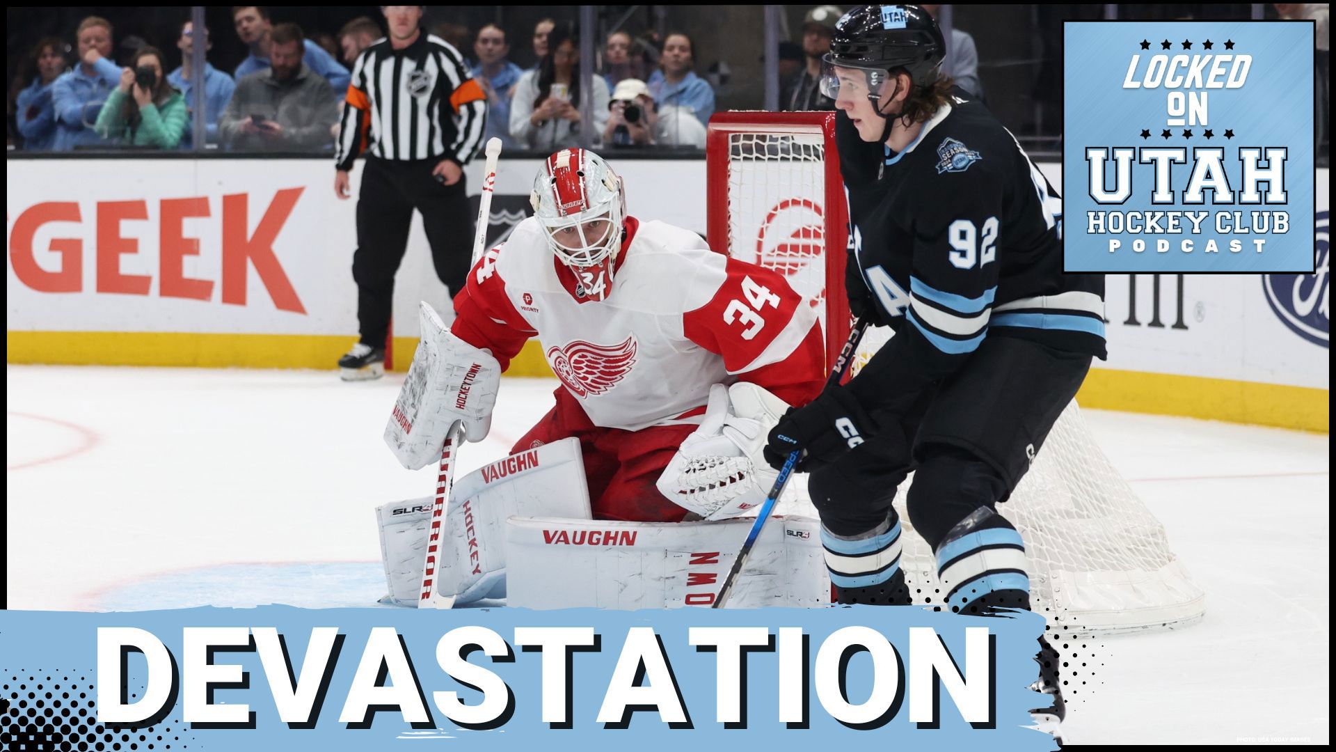 Utah Hockey Club's playoff hopes face a daunting reality after a crushing 5-1 defeat to the Detroit Red Wings.