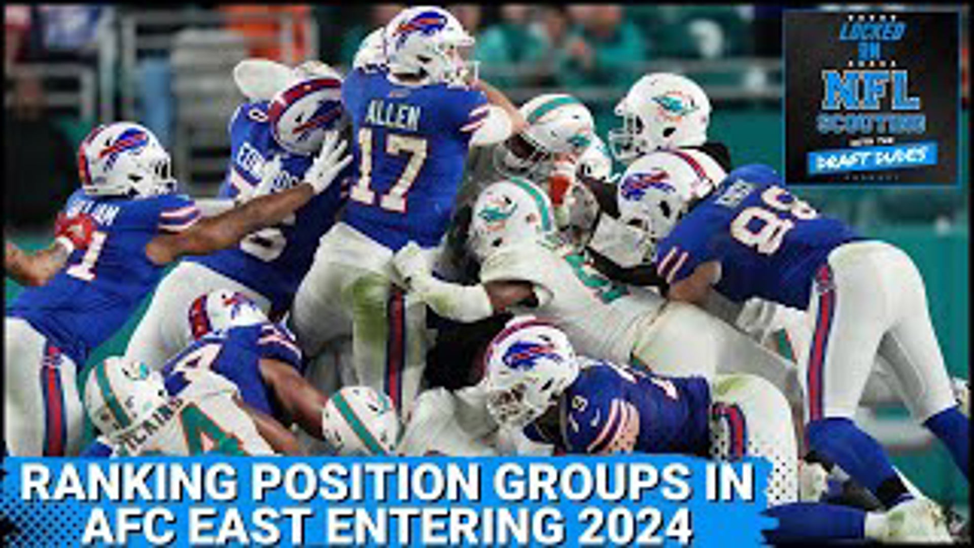 Which team has the best quarterback, offensive line, offensive skill players, defensive line, linebackers and secondary in the AFC East? Who has the worst?