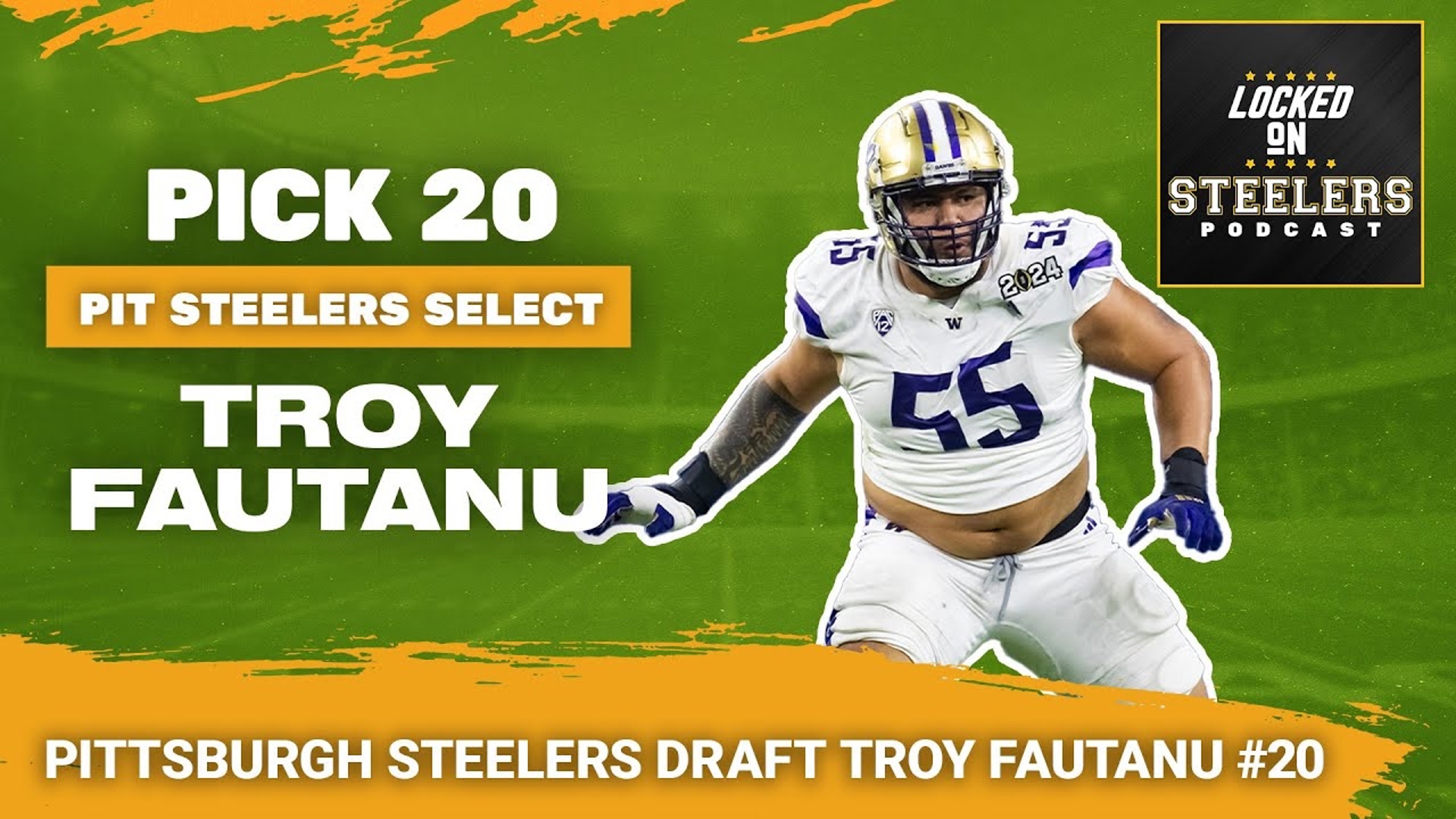 The Pittsburgh Steelers have selected Washington huskies offensive lineman Troy Fautanu with the twentieth pick in the 2024 NFL Draft.