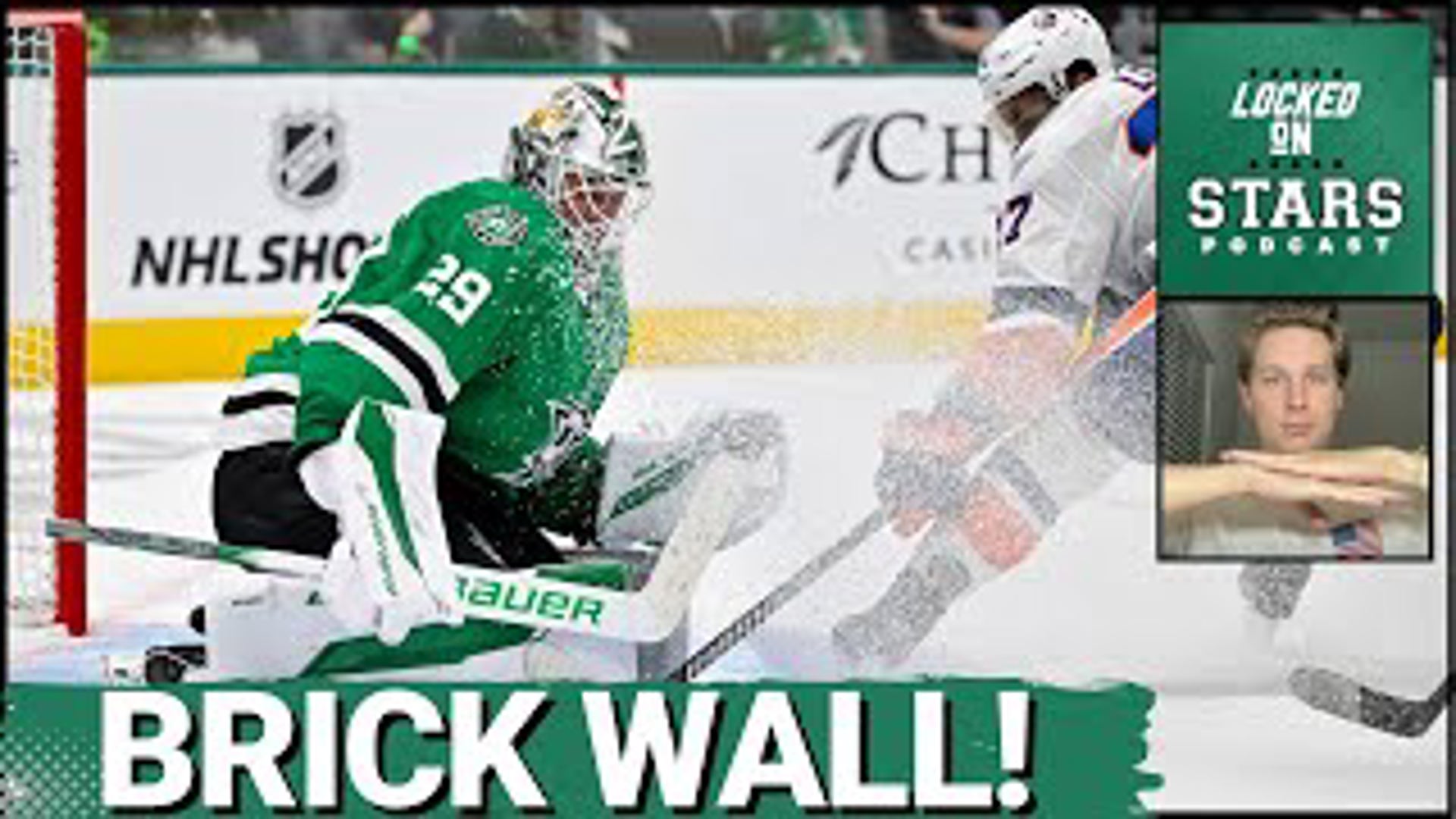 Jake Oettinger makes 33 saves in the Dallas Stars home opener in a 3-0 win over the New York Islanders. Tyler Seguin scores twice and Jamie Benn added his first goal