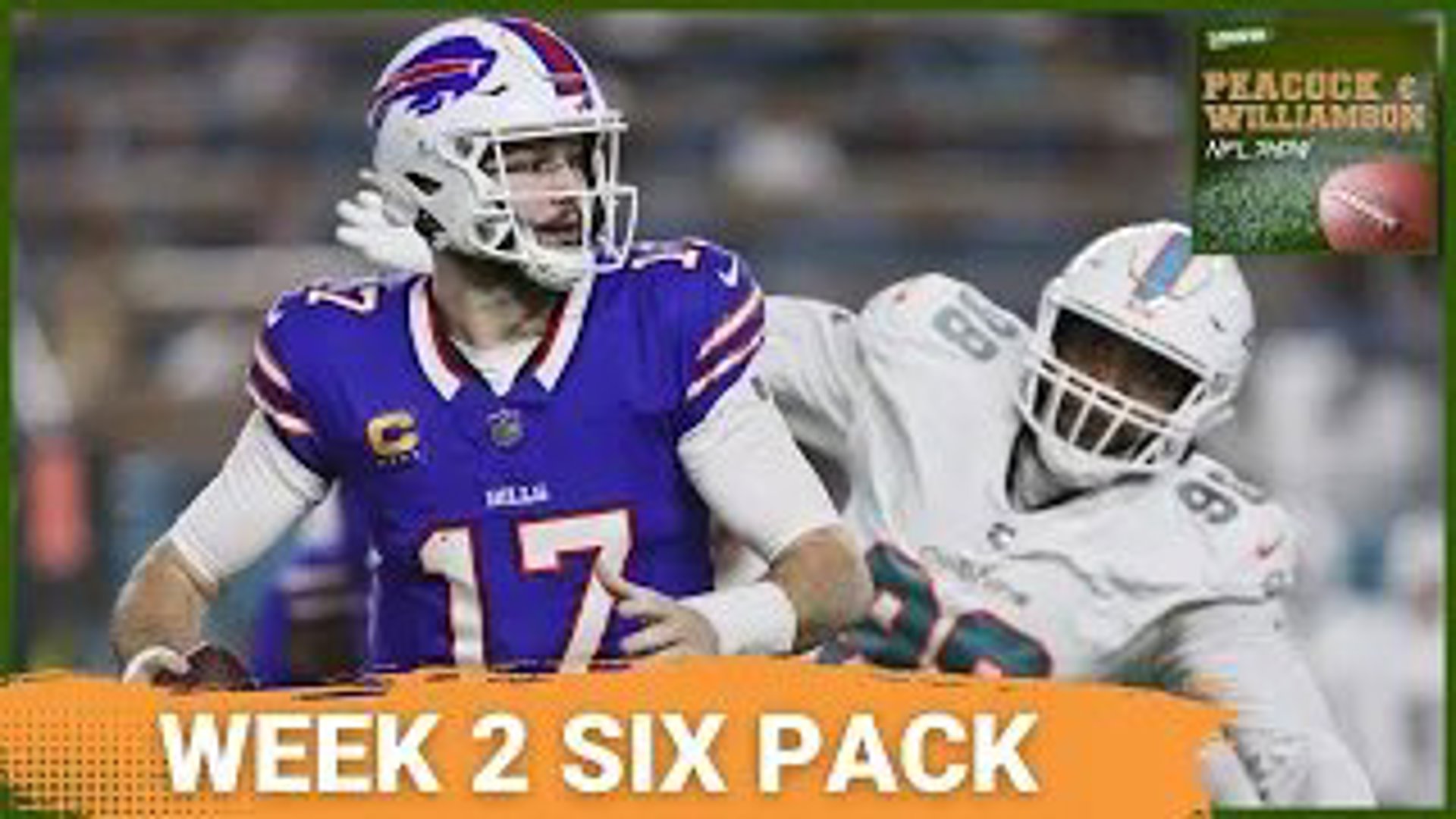 Making picks for six of the Week 2 NFL slate of games, including banged up Dolphins hosting Bills on Thursday night, Raiders at Ravens, Steelers at Broncos & more!