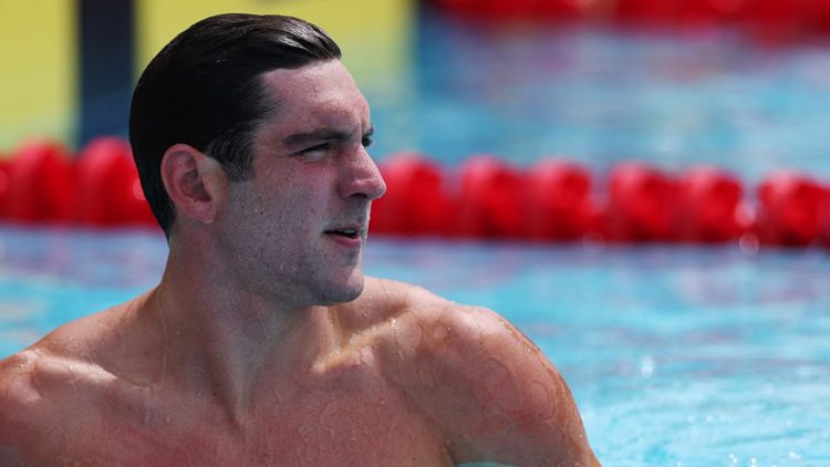 Jack Alexy accelerating to the wall during a 100m freestyle final