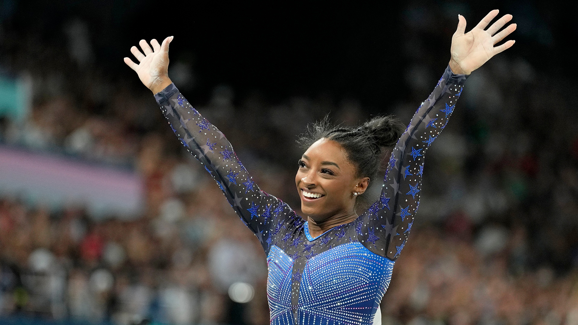 Simon Biles won gold in the women's all-around at the 2024 Paris Olympics. Suni Lee took home the bronze for Team USA.