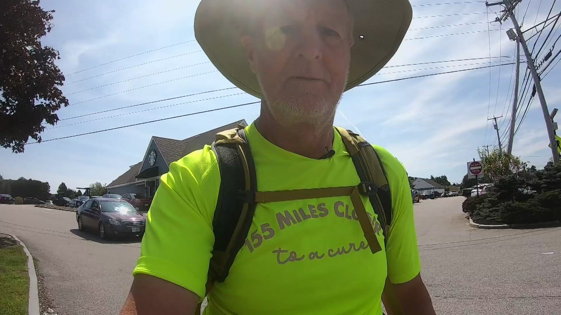 Tim Duffy of Worcester, Massachusetts has been walking from Cape Cod to Ogunquit since mid-August, raising $43,000 for the Pancreatic Cancer Action Network.