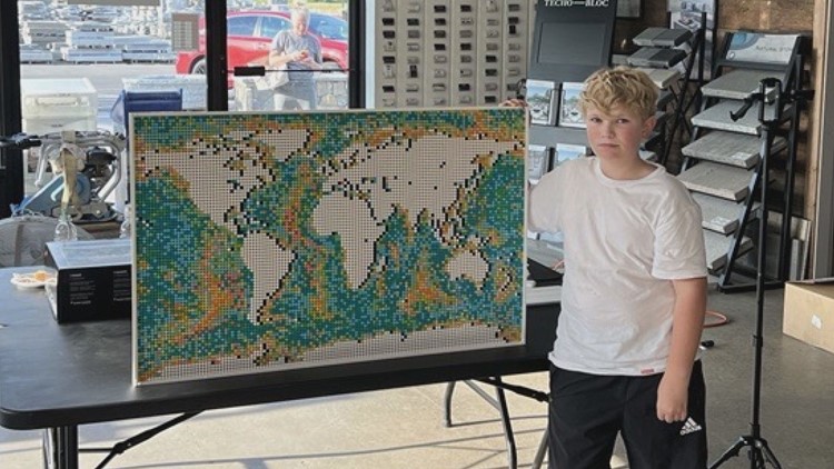 Maine teen breaks world record by completing LEGO map in under 10 hours