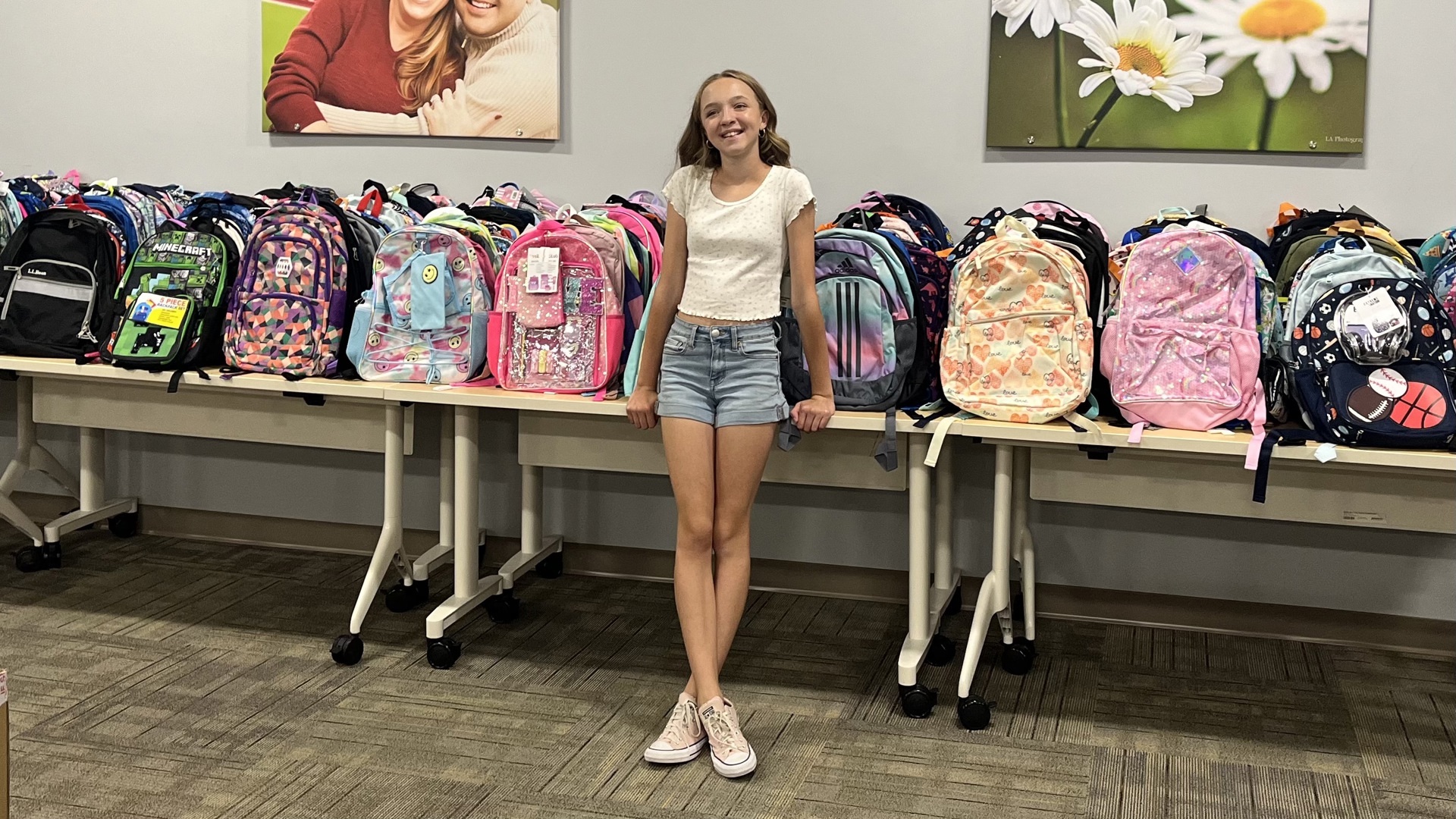 Ava Burke, 13, has been collecting and donating backpacks for students around Maine who need them, and she's been doing it for more than half her life.