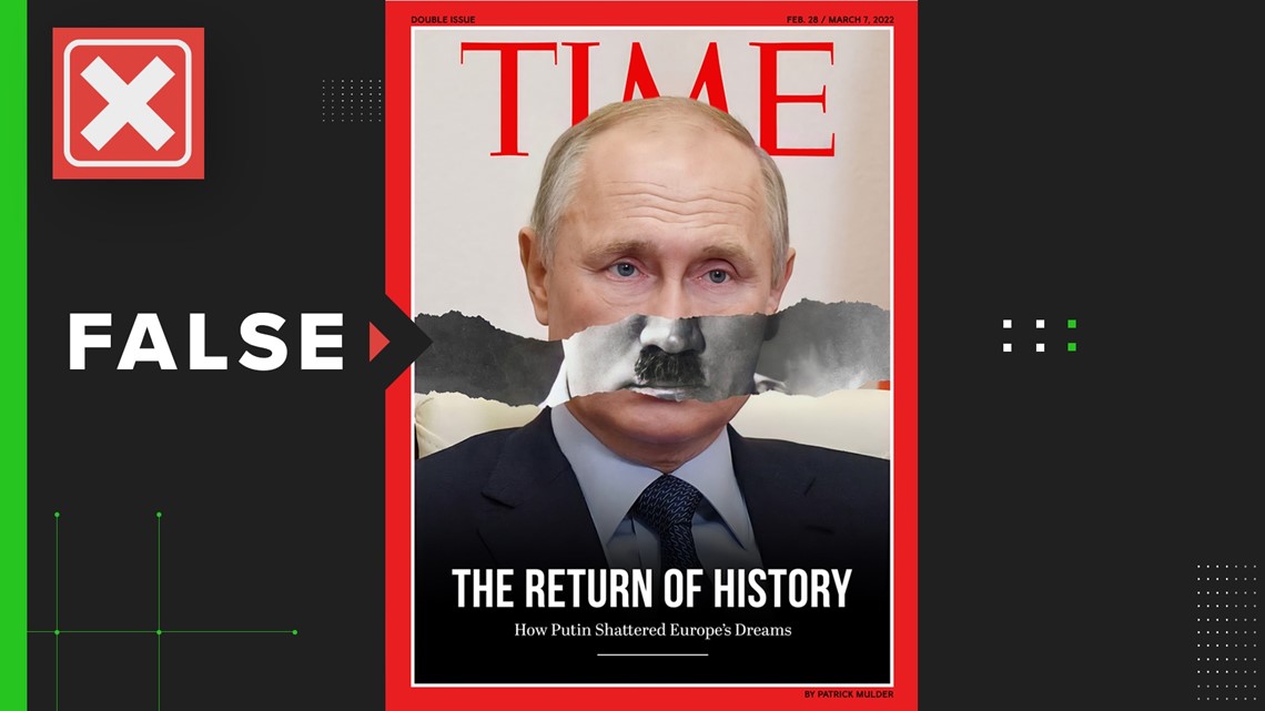 No, a TIME magazine cover with Vladimir Putin’s face superimposed on Adolf Hitler’s is not real