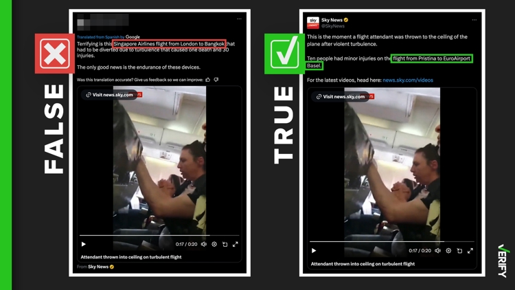 No, this video doesn&rsquo;t show turbulence on deadly Singapore Airlines flight