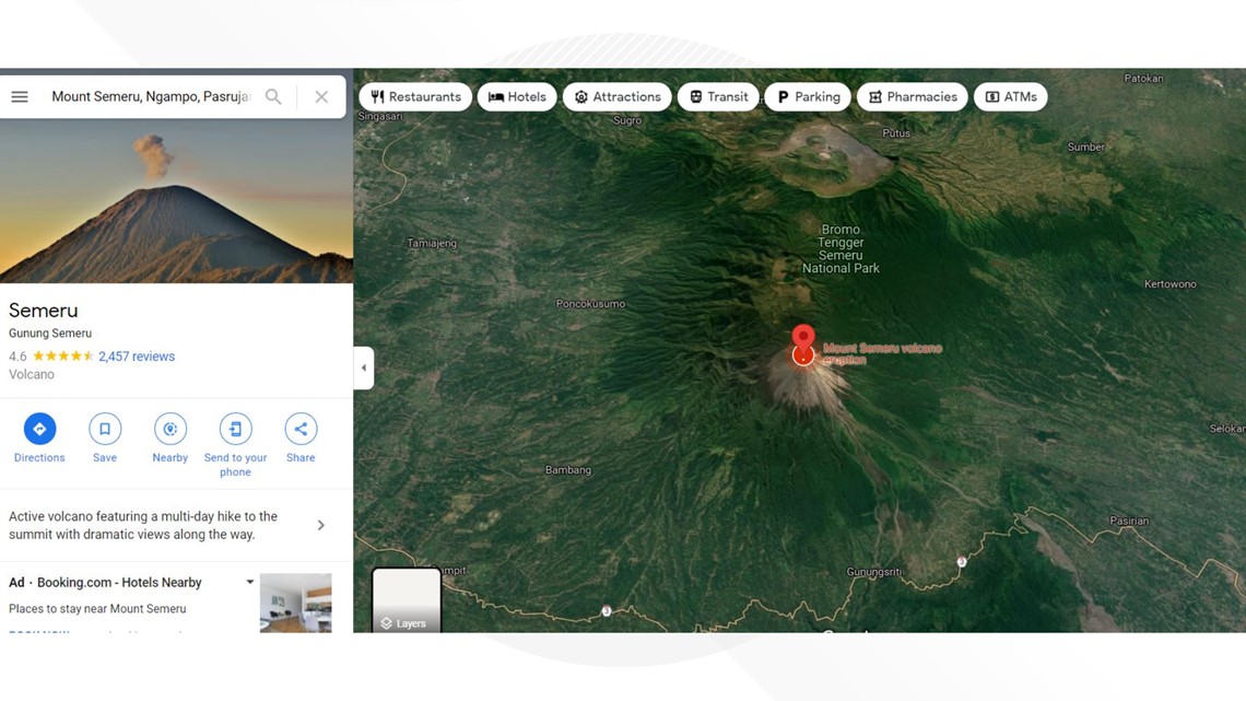 Gunung Semeru di Google Maps