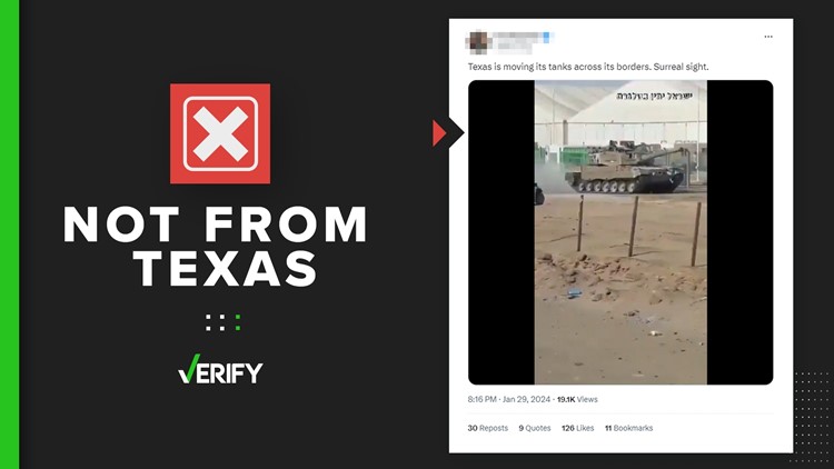 Video does not show tanks at the Texas border