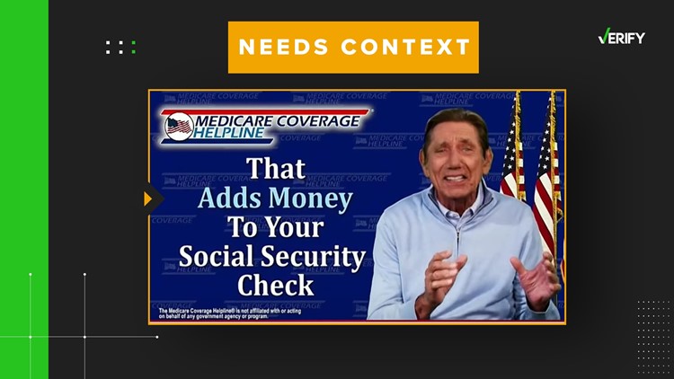 医疗保险广告声称把钱放回你的社会保障支票需要有背景