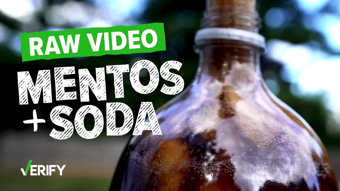Raw Video: VERIFY Mentos and Soda Experiment