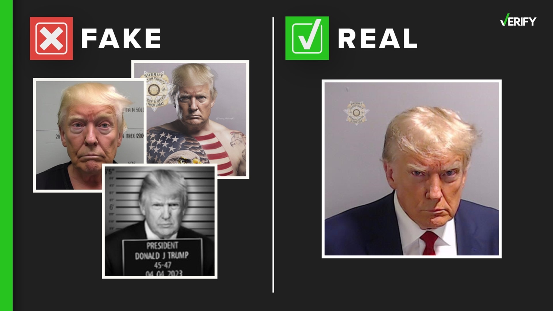 Former President Trump’s Fulton County mugshot Real vs. fakes