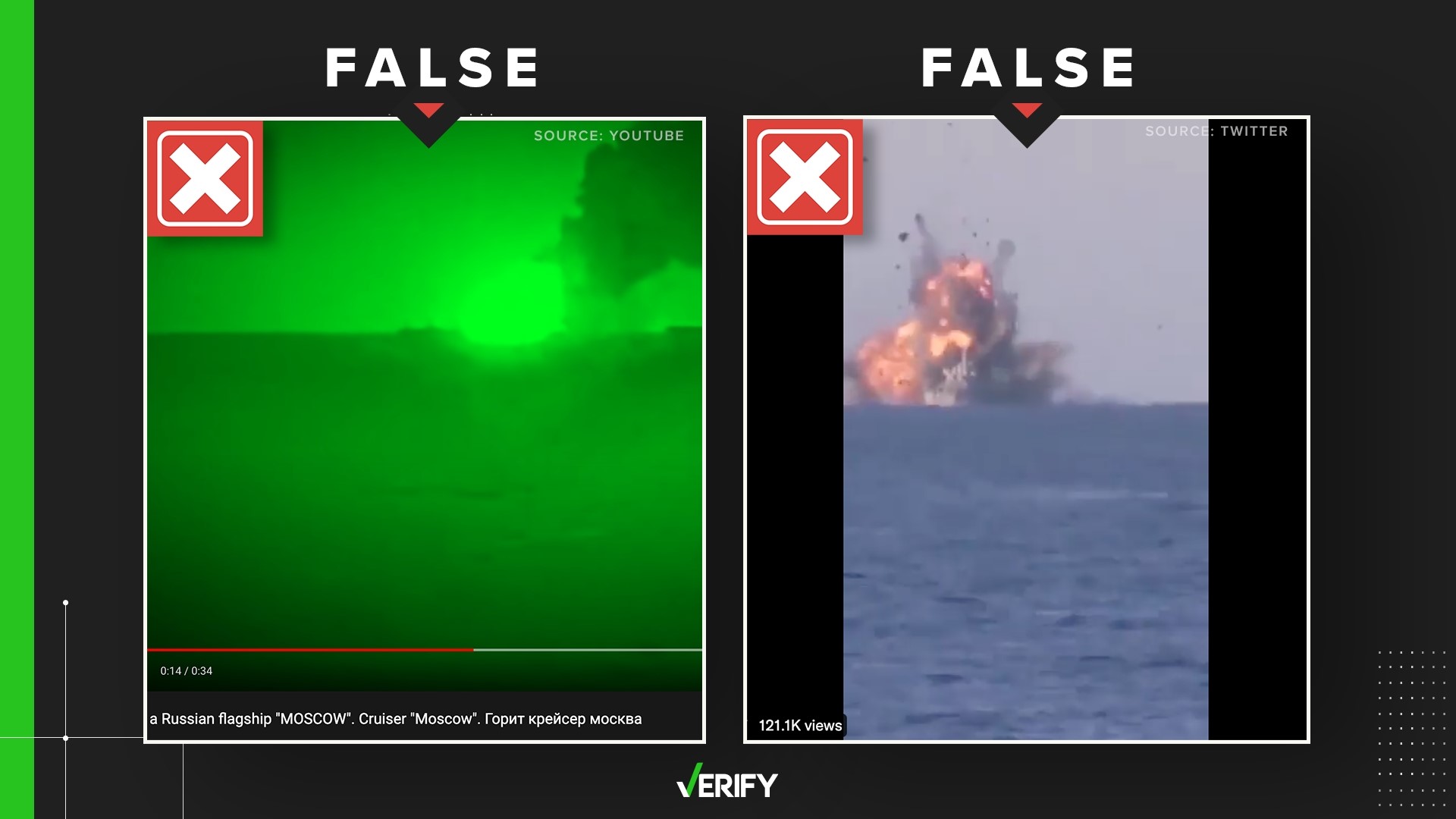 Old videos claim to show Russian warship Moskva attack