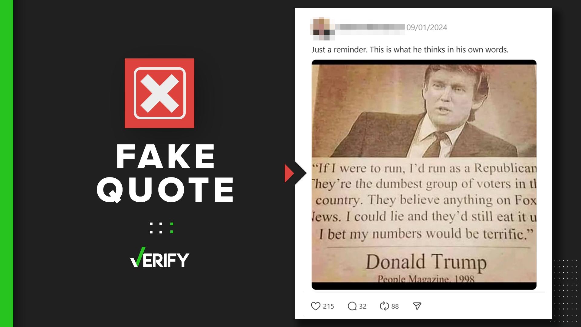 Did Trump Say Republicans Are The Dumbest Group Of Voters Verifythis