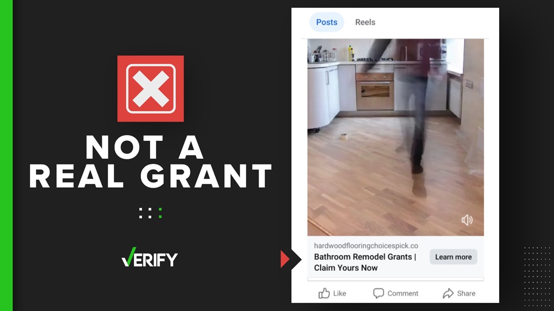 Facebook ads about bathroom remodel grants aren’t legit