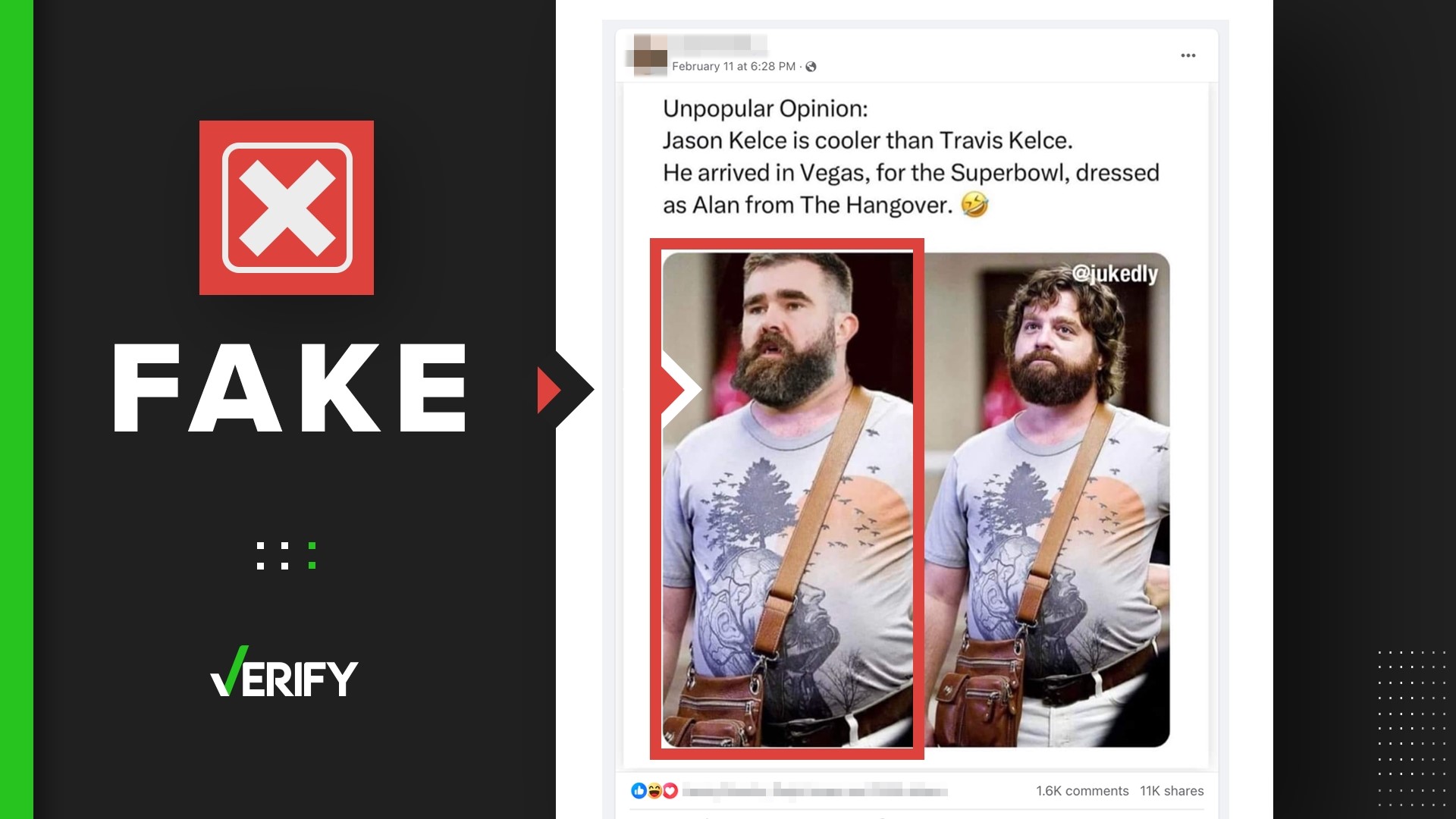 Jason Kelce didn't dress like Alan from 'The Hangover'