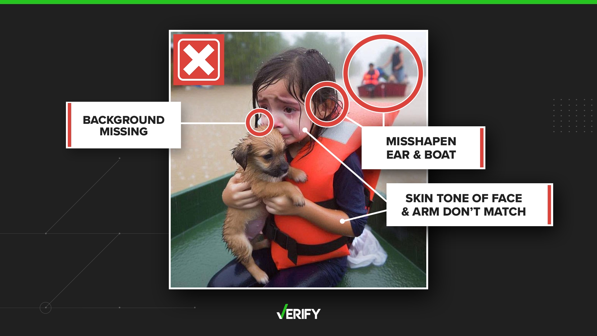 Little girl with puppy Hurricane Helene images are AI | verifythis.com