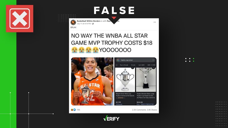 No, the WNBA didn’t give its All-Star MVP an $18 trophy
