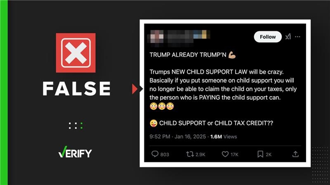 Viral Trump child support tax law rumors are false fox43