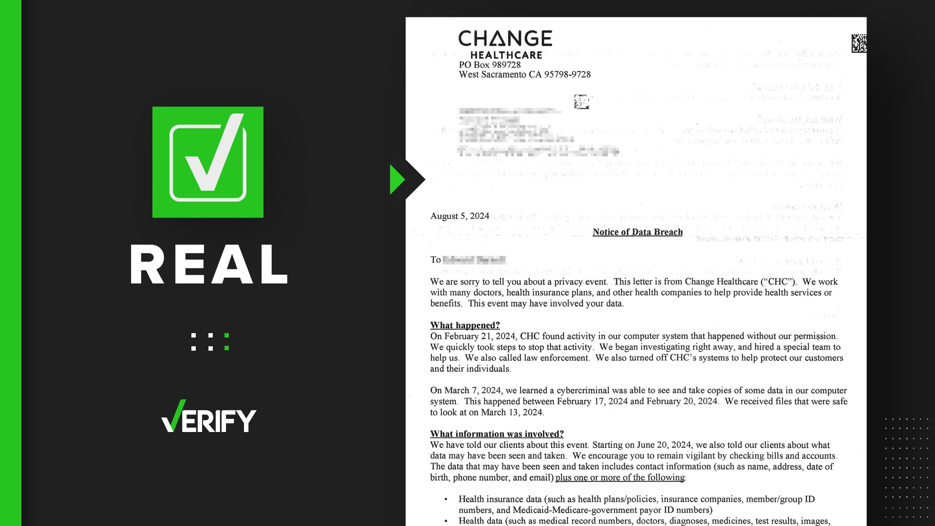 Change Healthcare data breach letters are legit