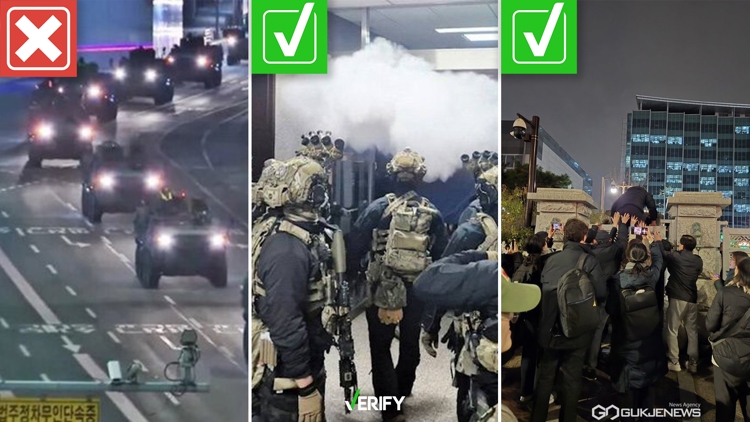 VERIFYING photos claiming to show South Korea protests against martial law