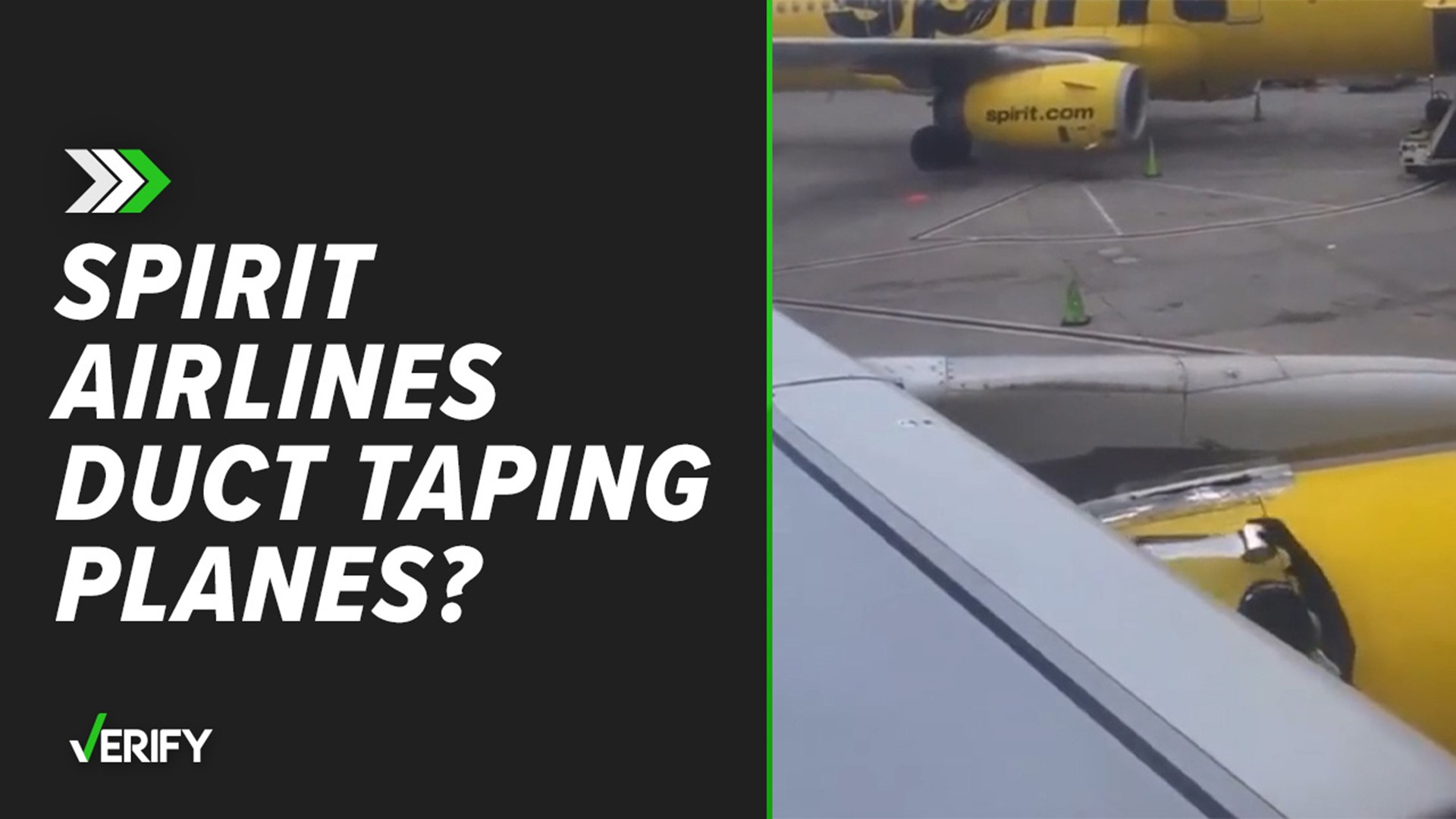 A viral video claims to show a worker applying duct tape on a Spirit Airlines plane wing. We VERIFY what that tape actually was.